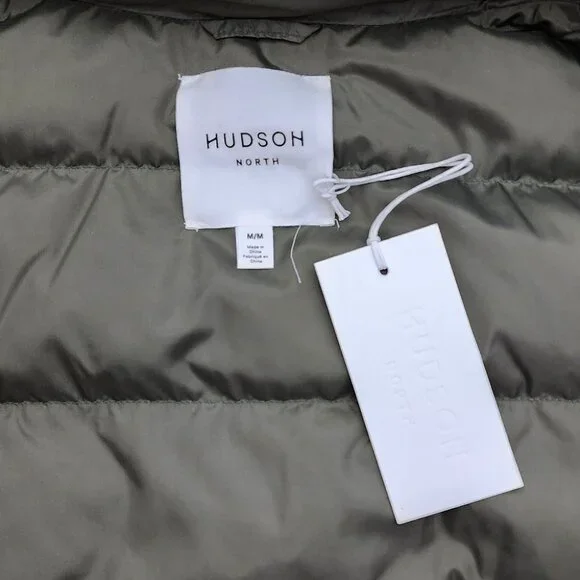 Hudson North Men's Olive Green Puffer Coat Parka Down Fill Winter Sz M - Picture 13 of 16
